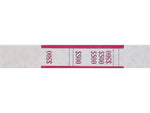 Pap-R Products Currency Straps, White with Red Print 1000/Pack (400500)
