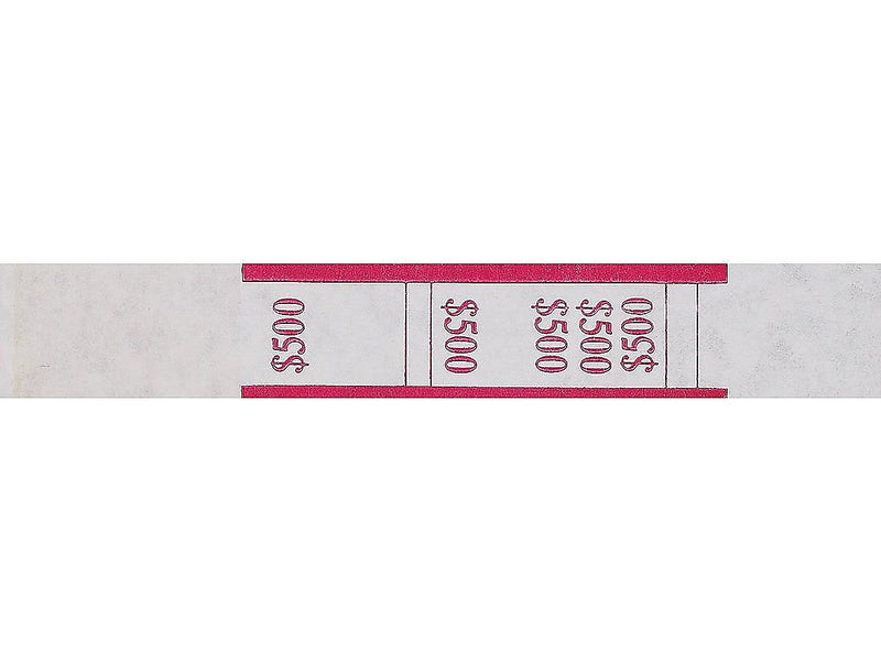 Pap-R Products Currency Straps, White with Red Print 1000/Pack (400500)