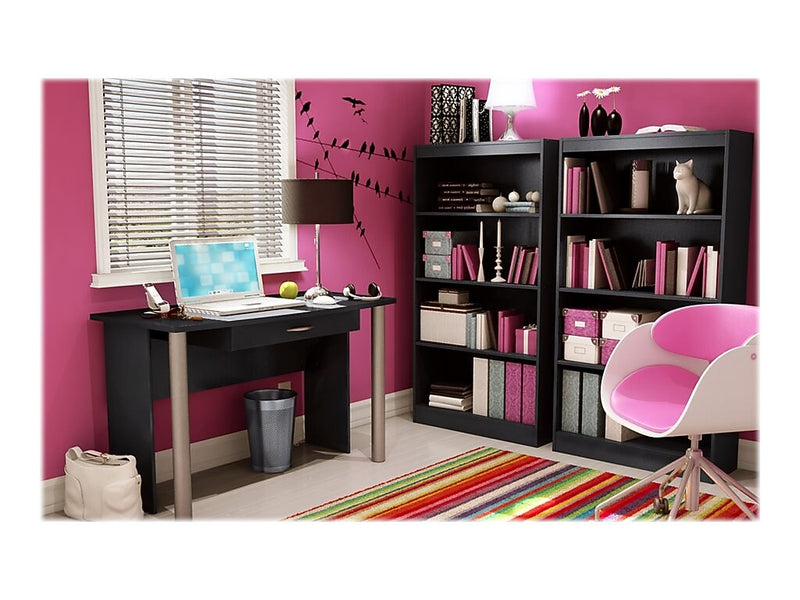 South Shore Axess 4-Shelf Bookcase, Pure Black (7270767)