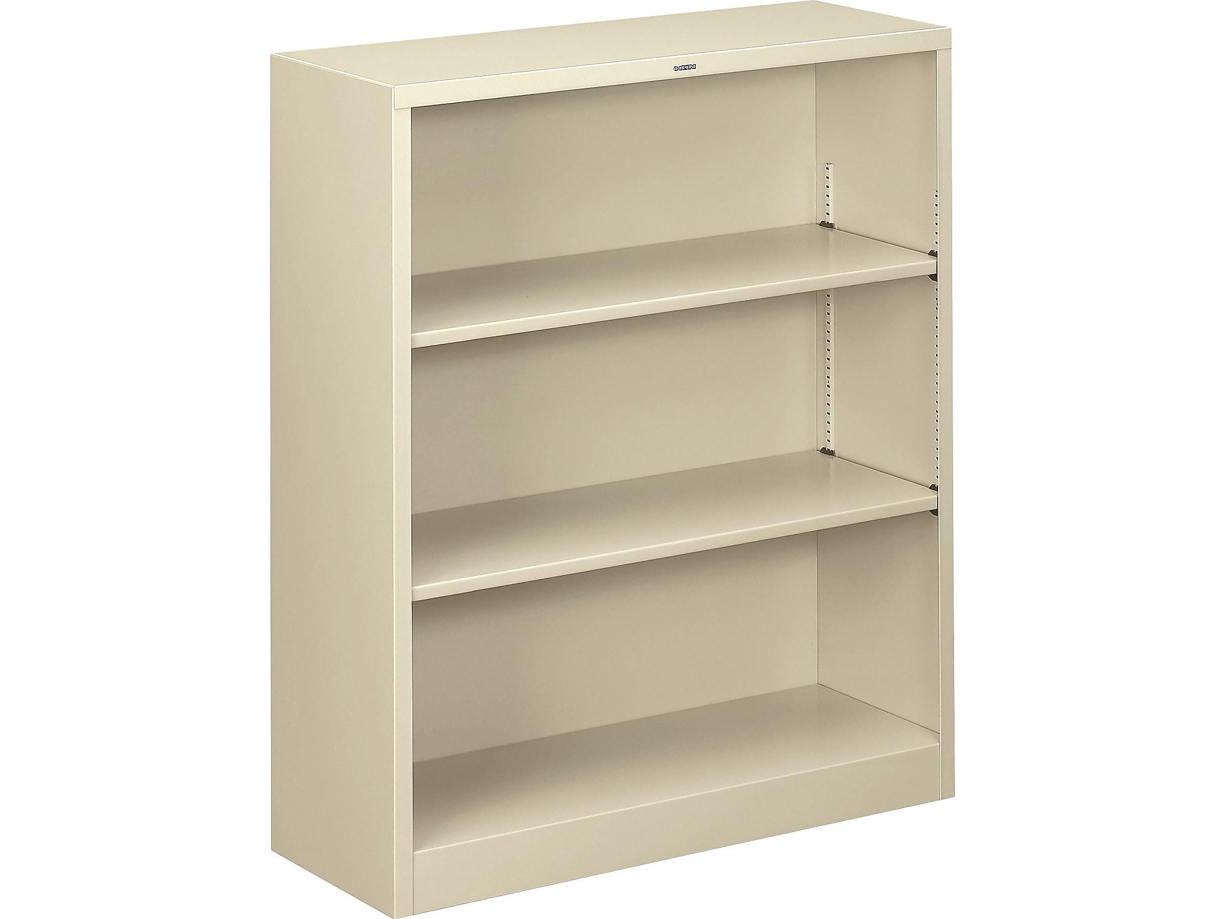 HON Brigade 3-Shelf 41"H Bookcase, Putty Steel(HS42ABCL)