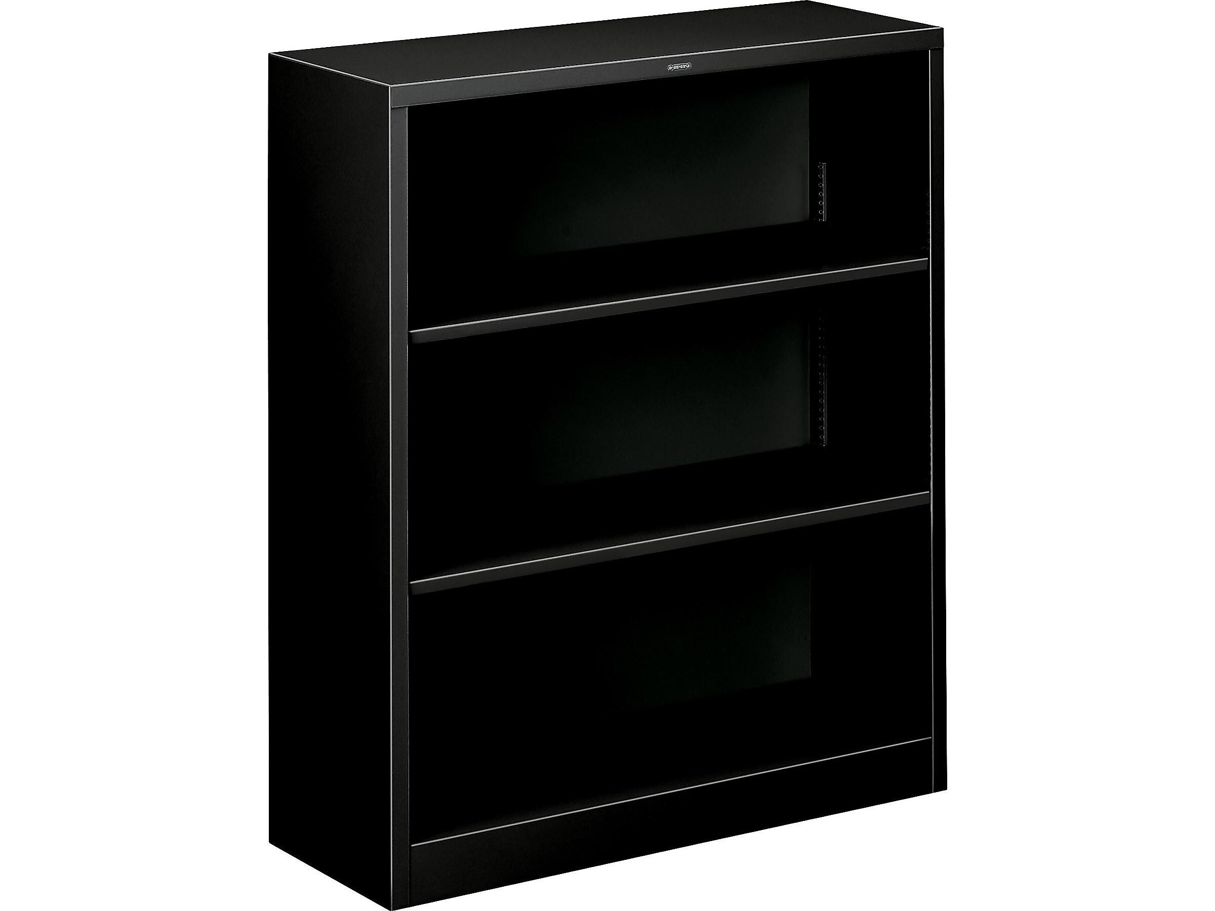 HON Brigade 3 Shelf 41"H Bookcase, Black Steel(HS42ABCP)