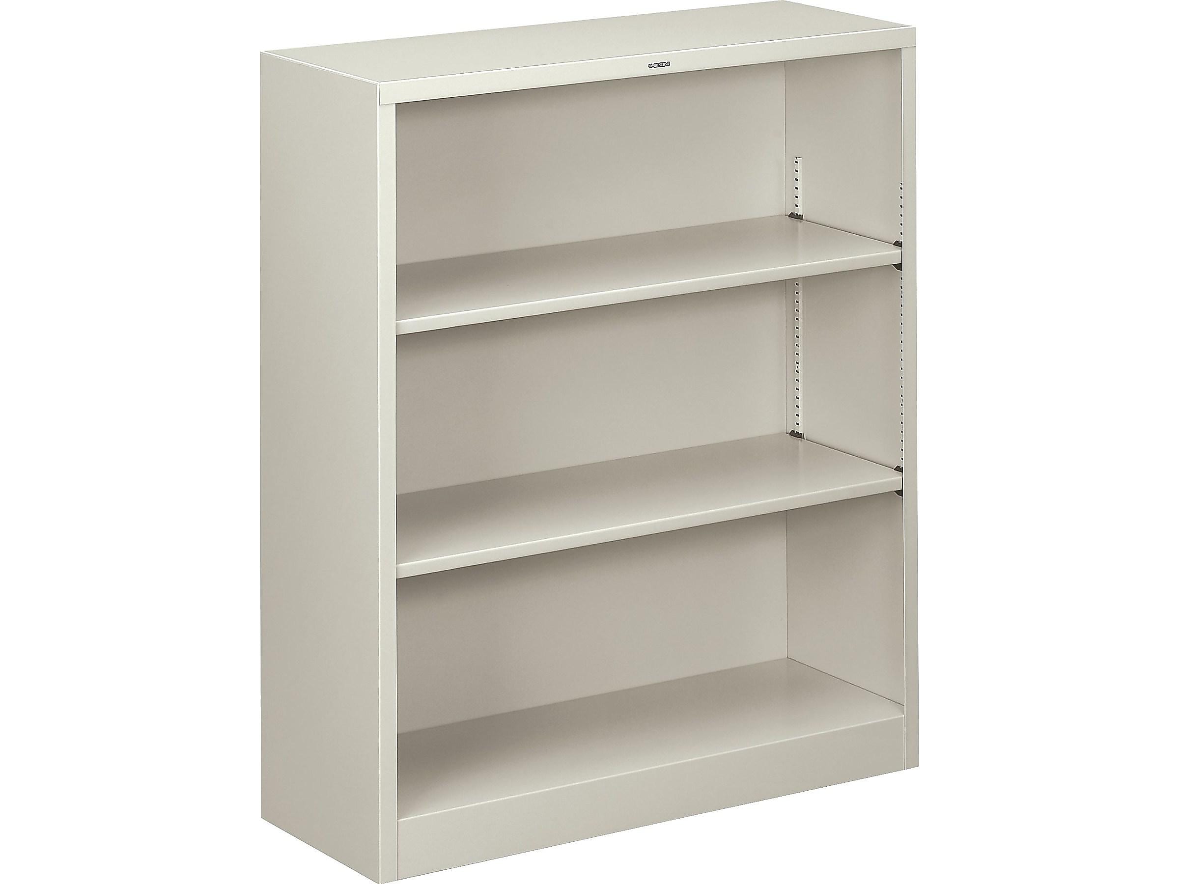 HON Brigade 3-Shelf 41"H Bookcase, Light Gray Steel(HS42ABCQ)