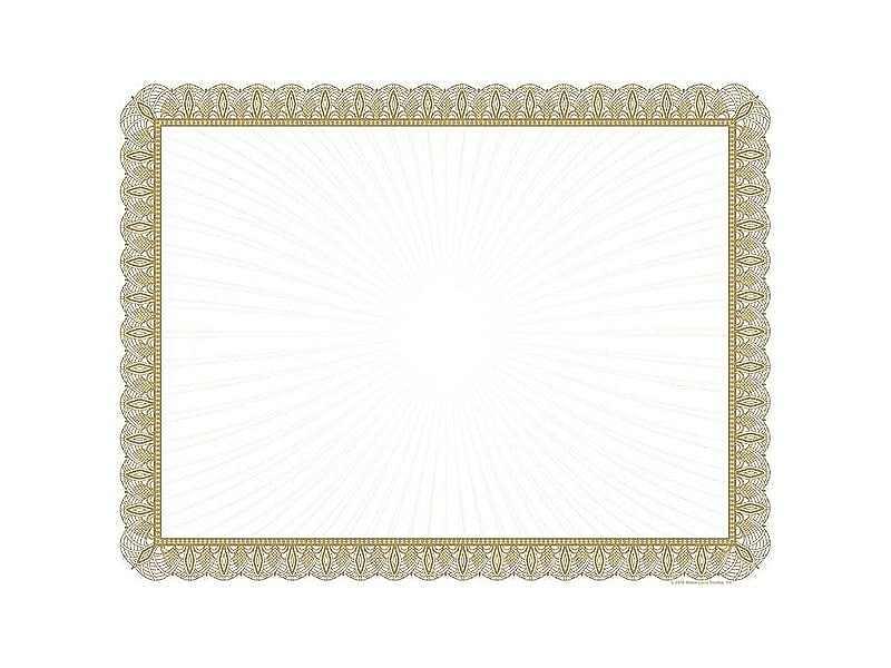 Great Papers Value Excellence Certificates, 8.5" x 11", Metallic Gold, 100/Pack (961035S)