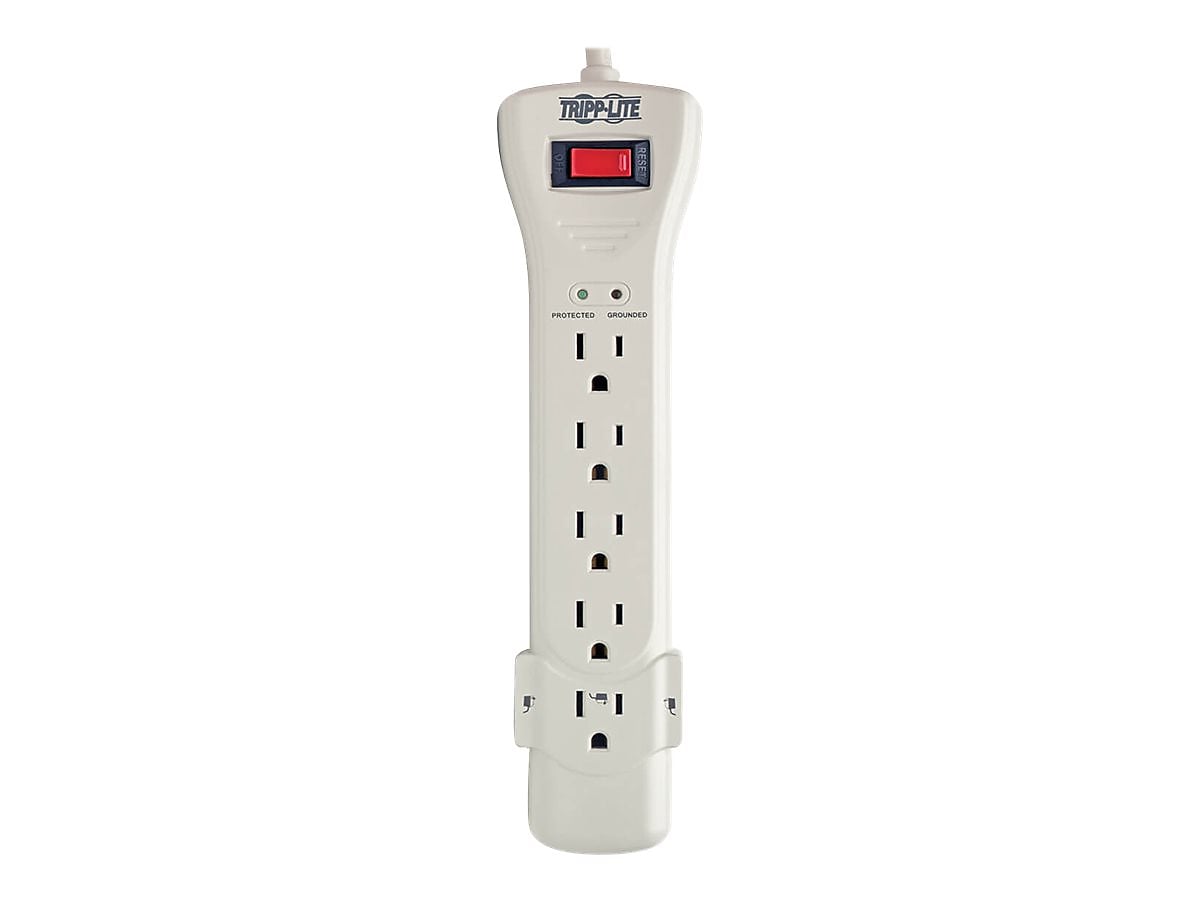 Tripp Lite Protect It! 7-Outlet Surge Protector, 7' Cord, Light Gray (TRPSUPER7)