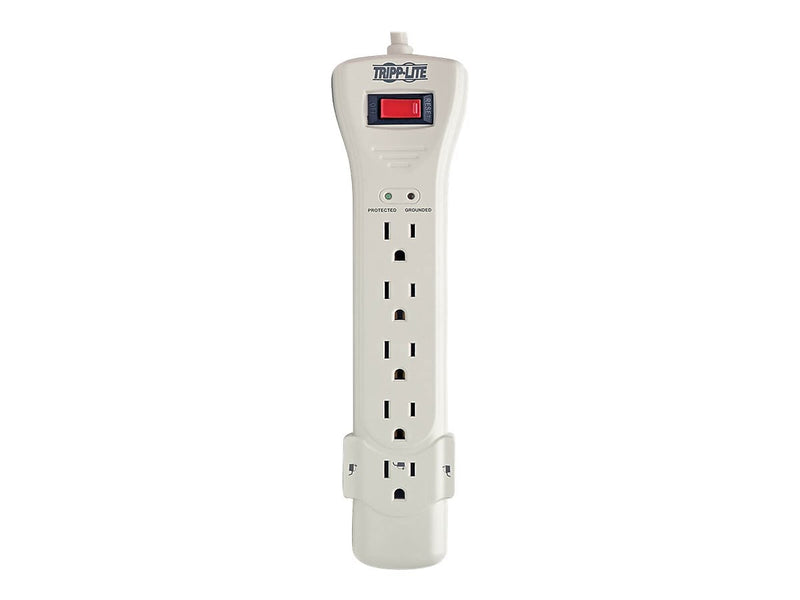 Tripp Lite Protect It! 7-Outlet Surge Protector, 7' Cord, Light Gray (TRPSUPER7)