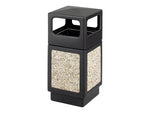 Safco Canmeleon Indoor, Outdoor Trash Can w/Lid, Black HDPE, 38 Gal. (9472NC)