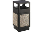 Safco Canmeleon Indoor, Outdoor Trash Can w/Lid, Black HDPE, 38 Gal. (9472NC)