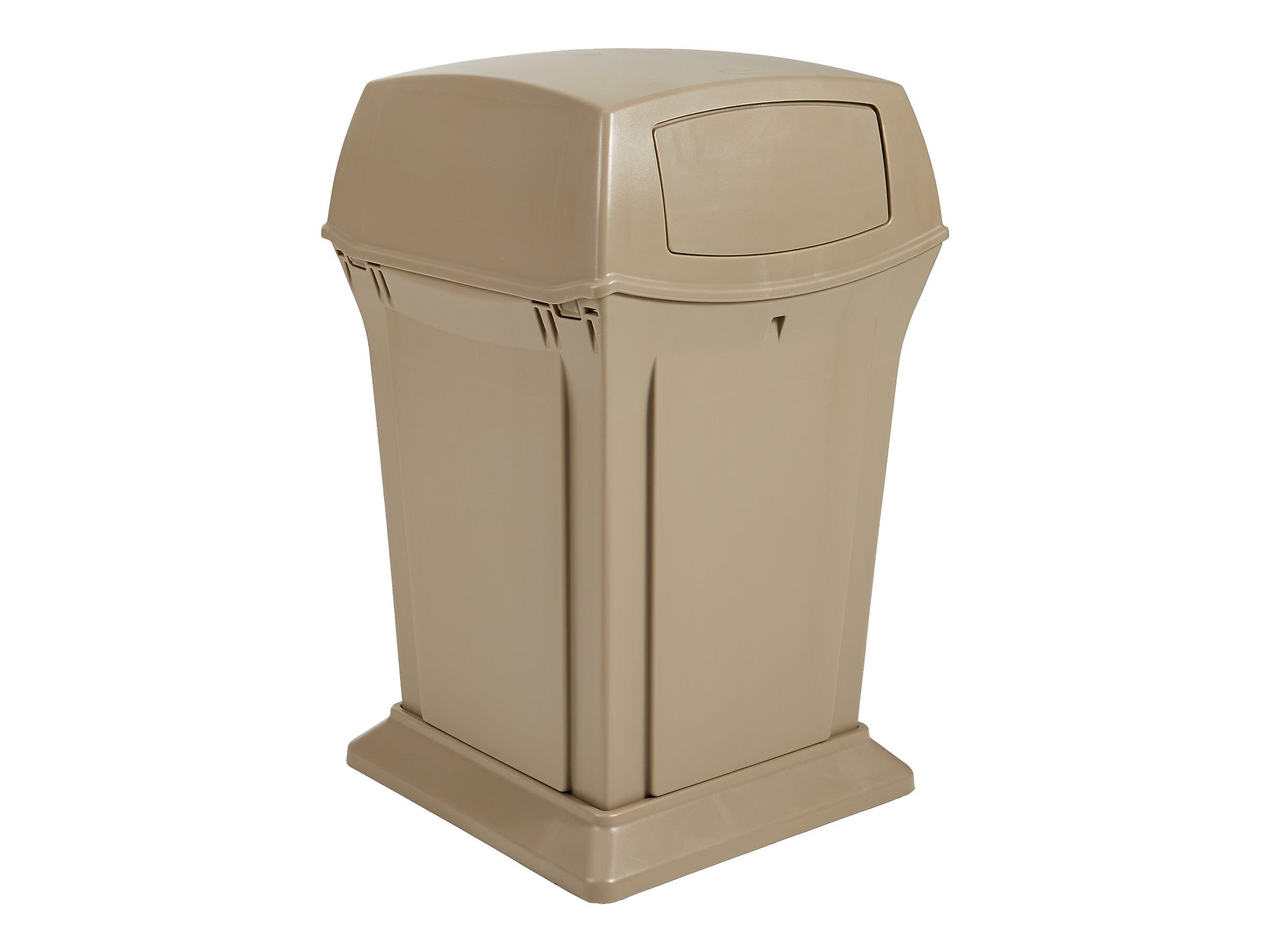 Rubbermaid Ranger Container Can w/Lid, Beige Polyethylene, 45 Gal. (FG917388BEIG)