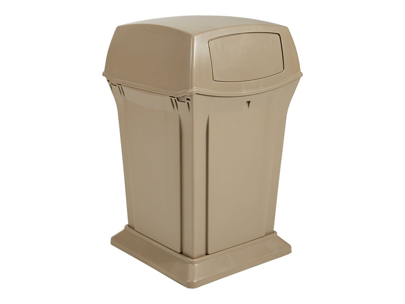 Rubbermaid Ranger Container Can w/Lid, Beige Polyethylene, 45 Gal. (FG917388BEIG)