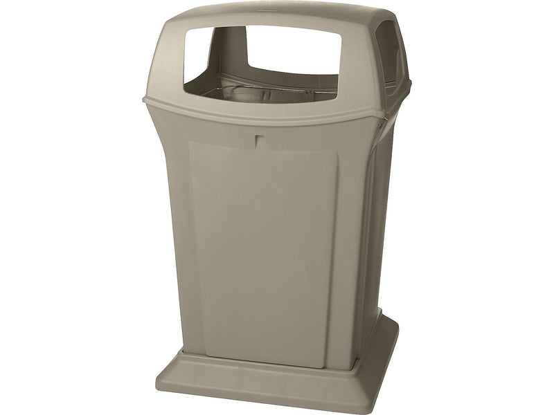 Rubbermaid Ranger Container Can w/Lid, Beige Polyethylene, 45 Gal. (FG917388BEIG)