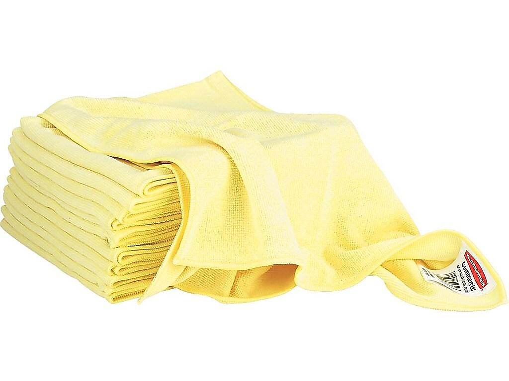 Rubbermaid HYGEN Microfiber Cleaning Cloths, 16" x 16", Yellow, 12 Cloths/Pack (FGQ61000YL00)