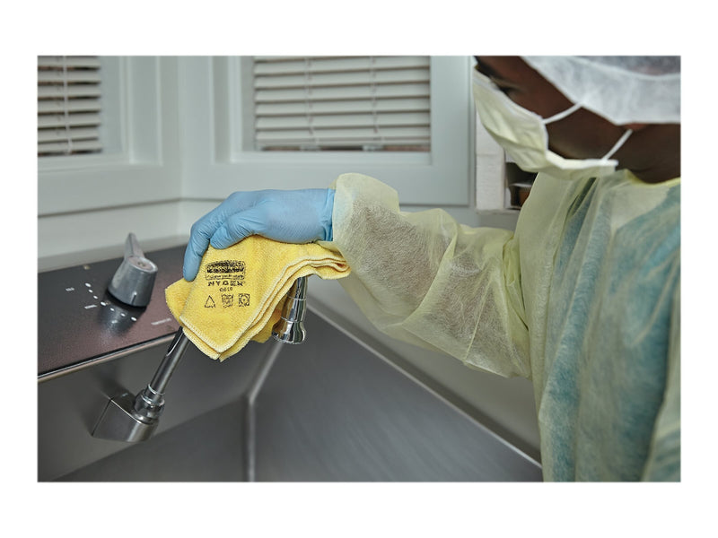 Rubbermaid HYGEN Microfiber Cleaning Cloths, 16" x 16", Yellow, 12 Cloths/Pack (FGQ61000YL00)
