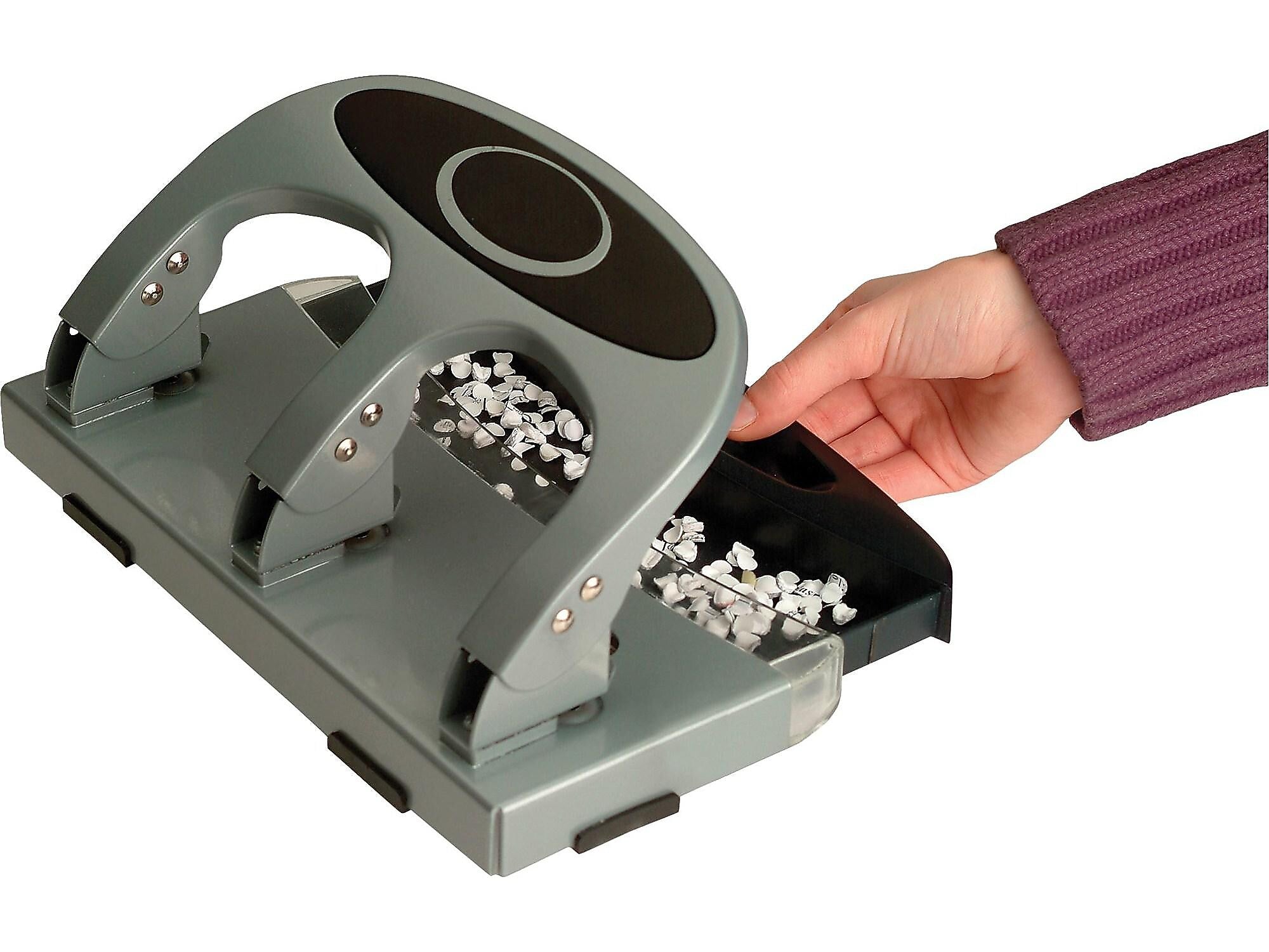 Officemate Deluxe Desktop 3-Hole Punch, 45 Sheet Capacity, Silver (90100)