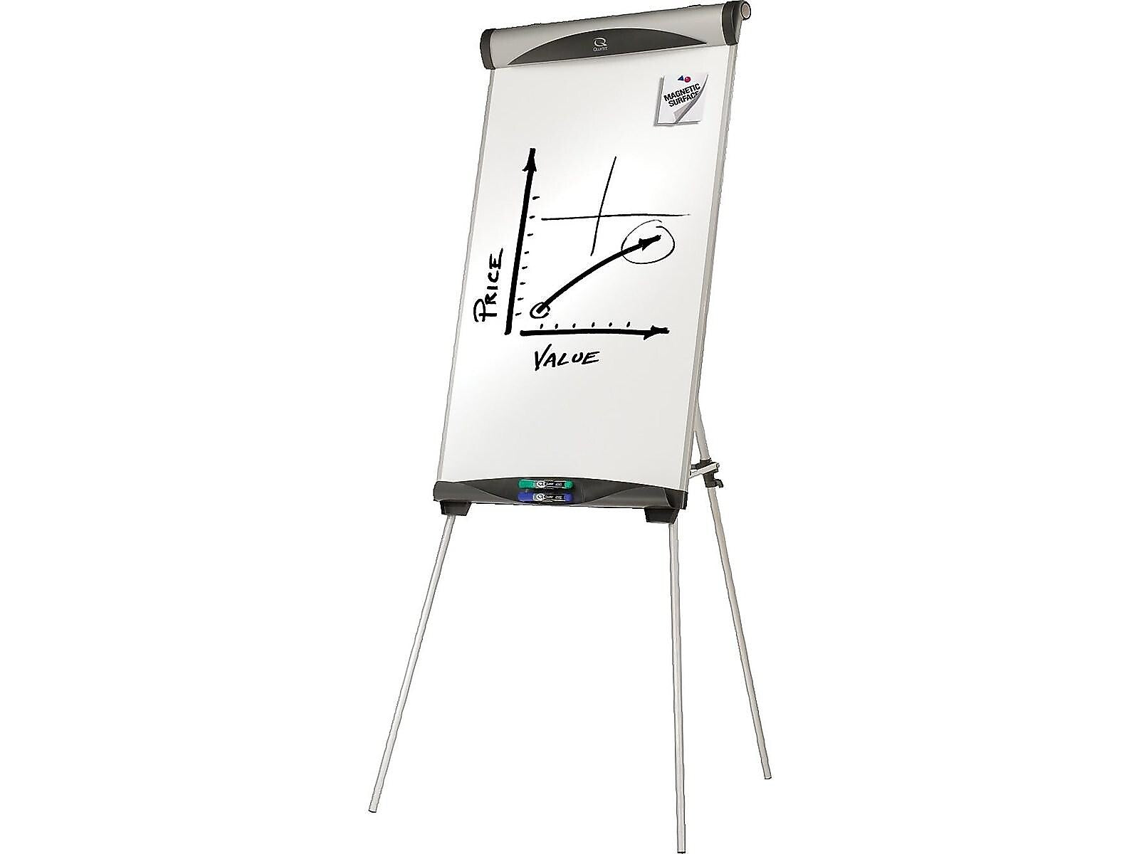 Quartet Euro Magnetic Easel, 73.5", Silver Metal (EU500E)