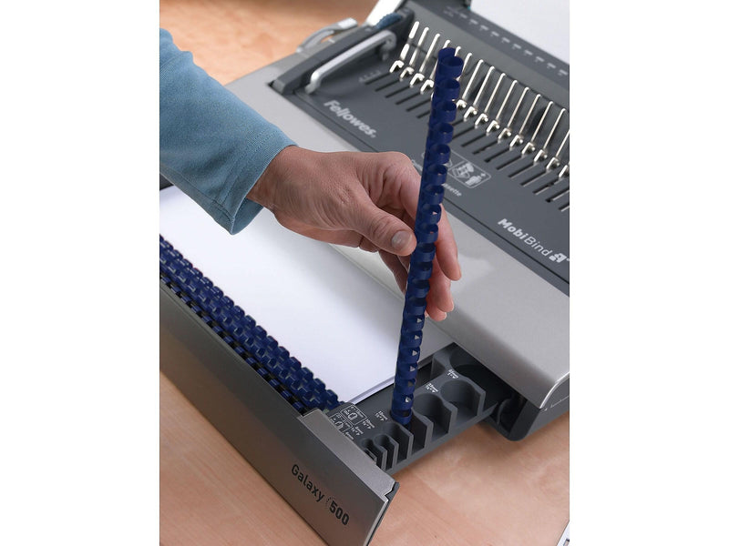 Fellowes Galaxy-E Comb Binding Machine, 500 Sheet Capacity, Metallic Silver/Black (5218301)