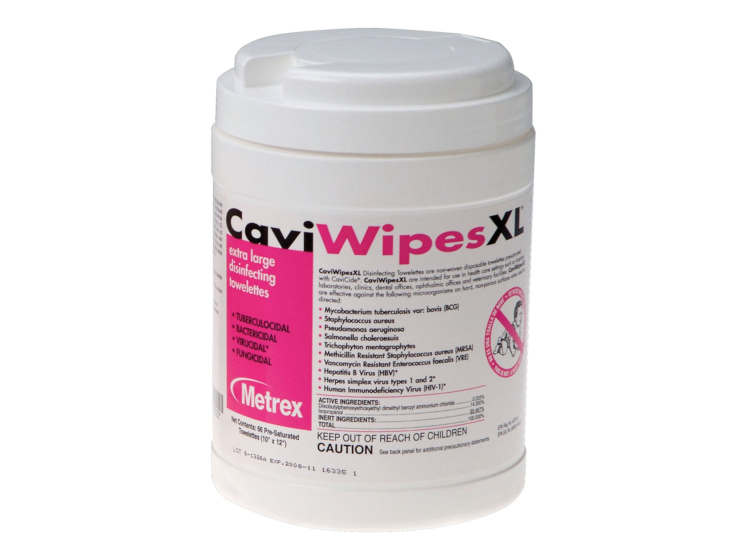 Metrex CaviWipesXL Disinfecting Wipes, 66 Wipes/Container (MACW078150)
