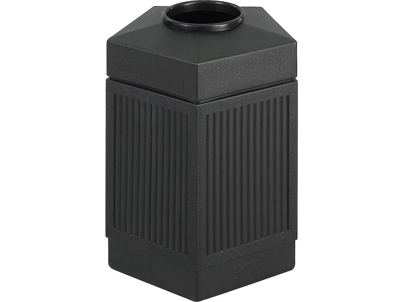 Safco Canmeleon Indoor, Outdoor Trash Can w/ no Lid, Black Plastic, 45 Gal. (9486BL)