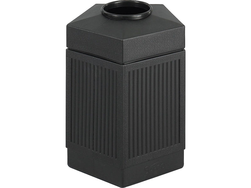 Safco Canmeleon Indoor, Outdoor Trash Can w/ no Lid, Black Plastic, 45 Gal. (9486BL)