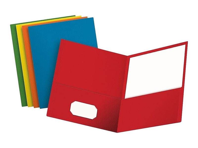 Oxford 10 2-Pocket Paper Presentation Folder, Assorted, 25/Box (57513EE)