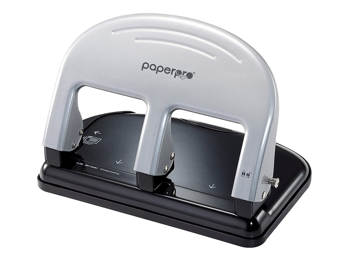 Bostitch EZ Squeeze 3-Hole Punch, 40 Sheet Capacity, Silver (2240)