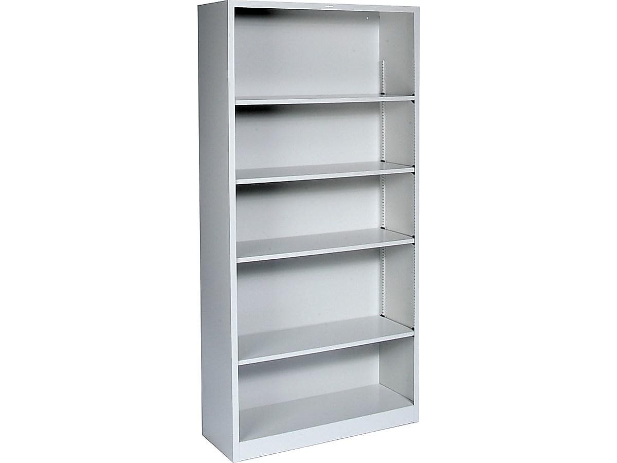 HON Brigade 5-Shelf 71"H Bookcase, Light Gray Steel (HS72ABCQ)