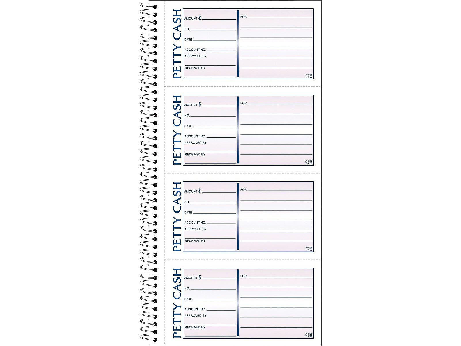TOPS Petty Cash Receipt Book, 2.75"L x 5"W, 200/Pack (TOP4109)