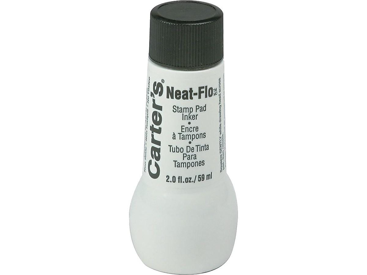 Carter's Neat-Flo Stamp Pad Ink Refill, 2 oz. Bottle, Black (21448)
