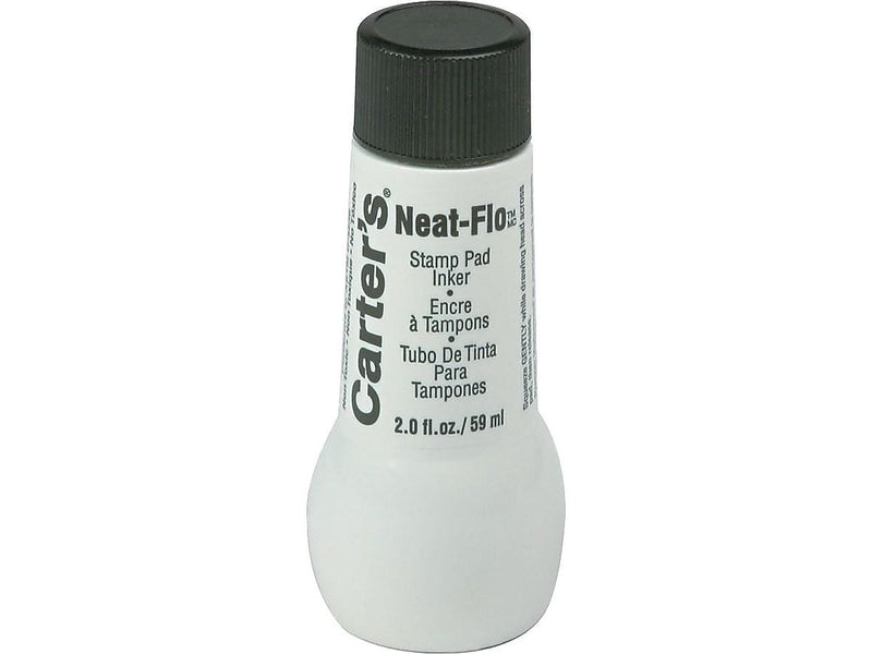 Carter's Neat-Flo Stamp Pad Ink Refill, 2 oz. Bottle, Black (21448)