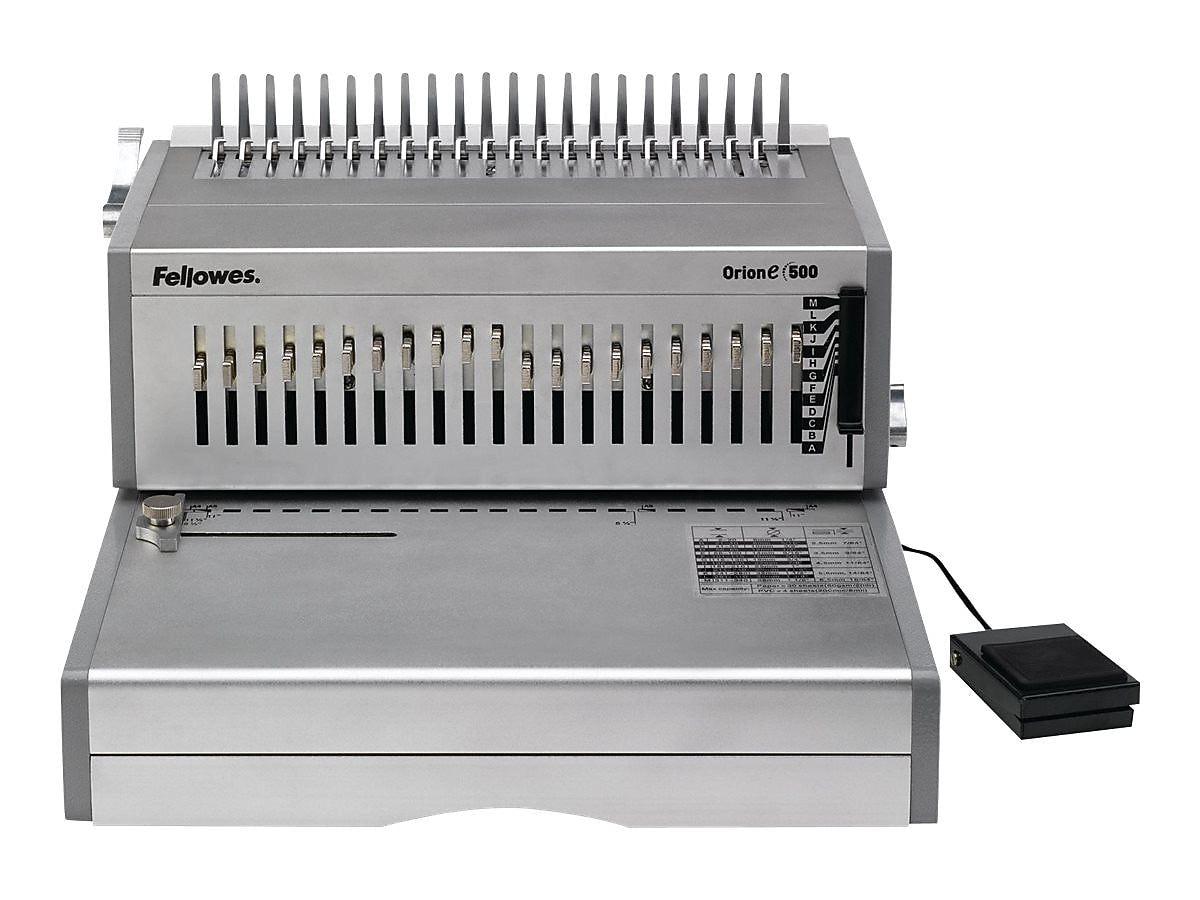 Fellowes Orion Comb Binding Machine, 500 Sheet Capacity, Silver (5643201)