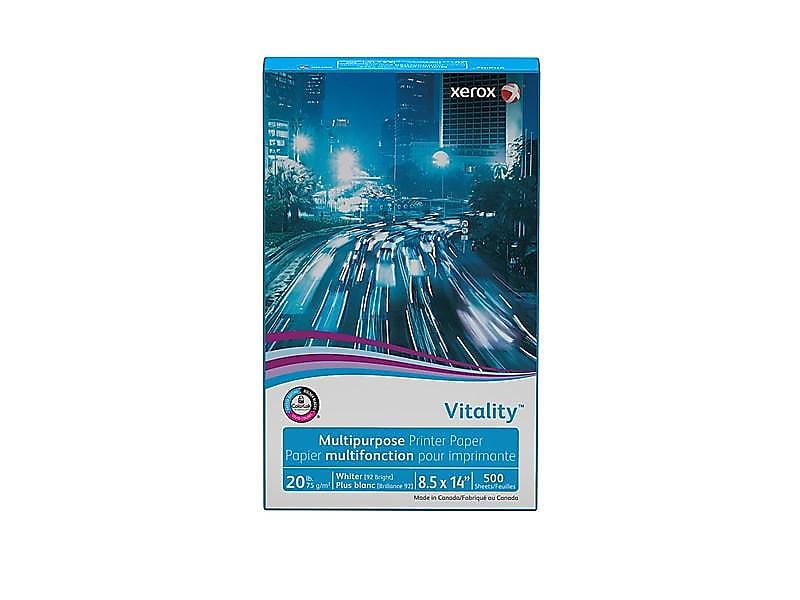 Xerox Vitality 8.5" x 14" Multipurpose Paper, 20 lbs., 92 Brightness, 500/Ream (3R02051)