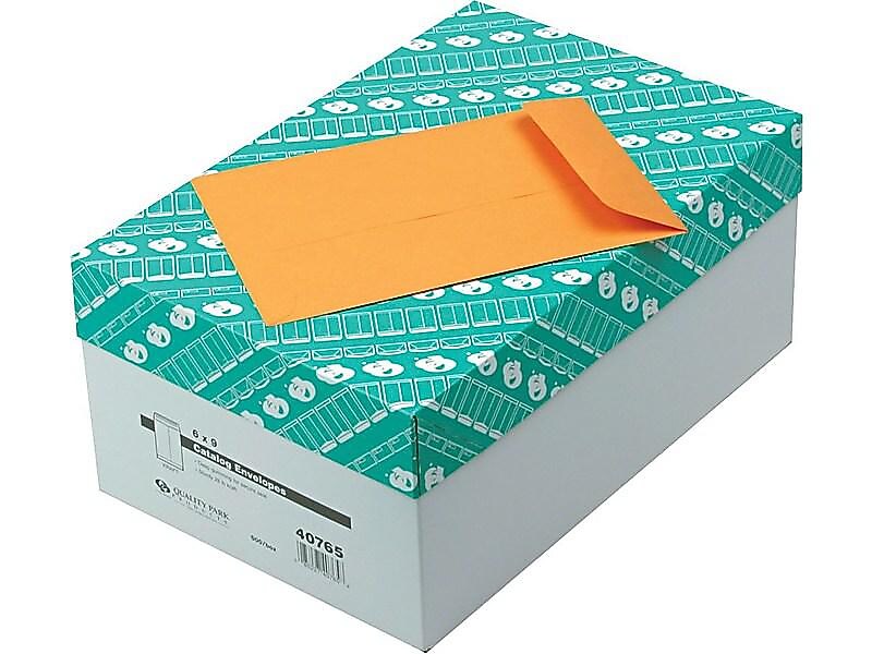 Quality Park Gummed Catalog Envelopes, 6" x 9", Kraft, 500/Bx (QUA40765)