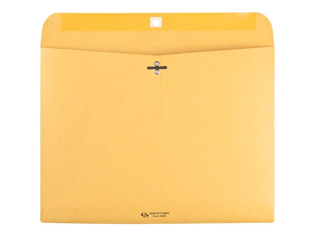 Quality Park Clasp Kraft Catalog Envelopes, 9"L x 12"H, Kraft, 100/Box (QUA38090)