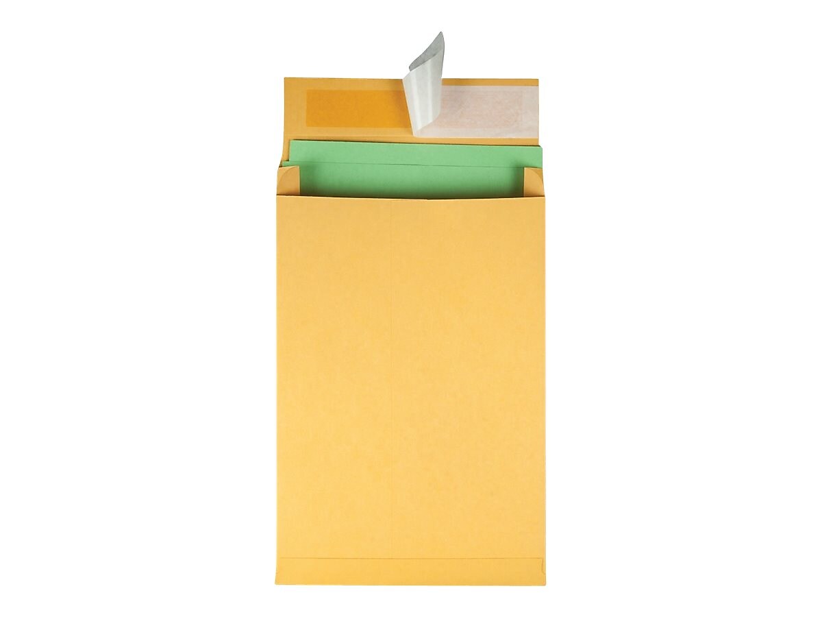Quality Park Self Seal Kraft Catalog Envelopes, 9"L x 12"H, Kraft, 25/Box (QUA93334)