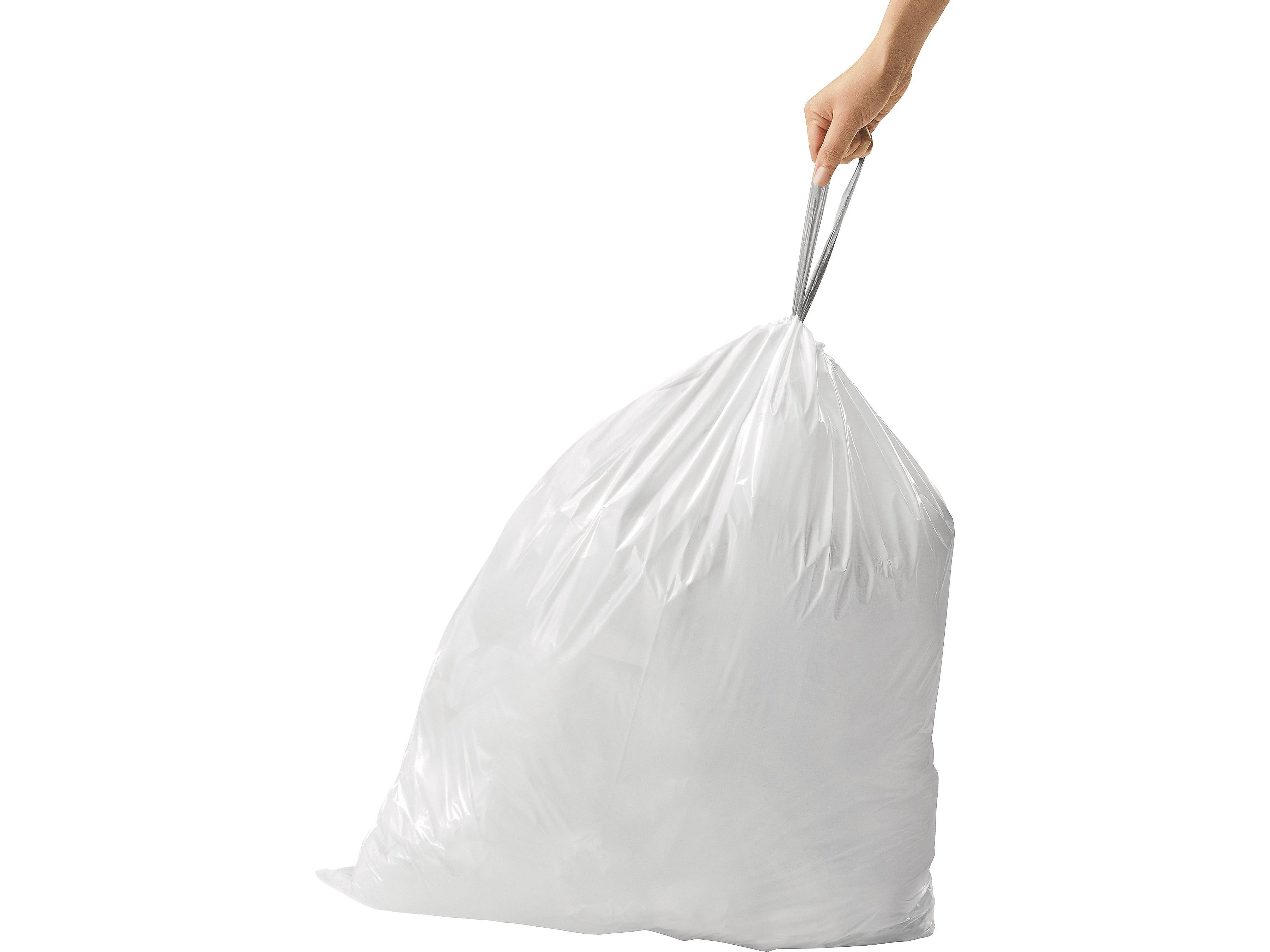 simplehuman Code N 13 Gallon Trash Bag, 22.8" x 31.5", Low Density, 30 mic, White, 200 Bags/Box (CW0275)