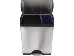 simplehuman Commercial Products Stainless Steel Trash Can, 12.15 Gal., Silver/Black (CW1830)