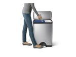 simplehuman Commercial Products Stainless Steel Trash Can, 12.15 Gal., Silver/Black (CW1830)