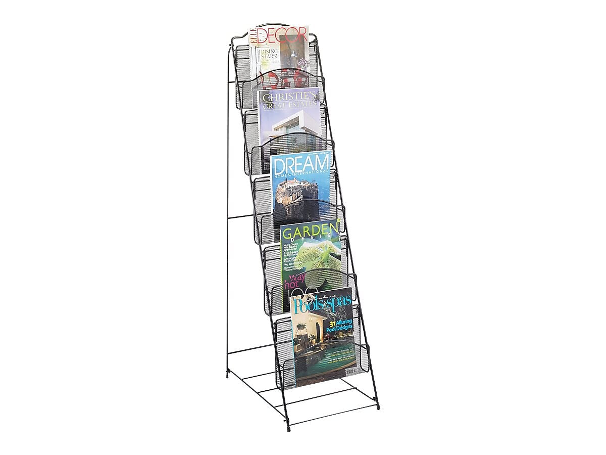 Safco Onyx Magazine Holder, Black Steel (6461BL)