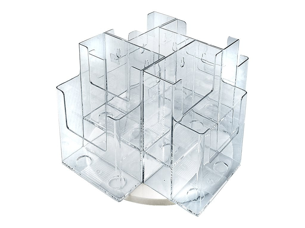 Azar Trifold 12"W Revolving Display, Clear, Each (252805)