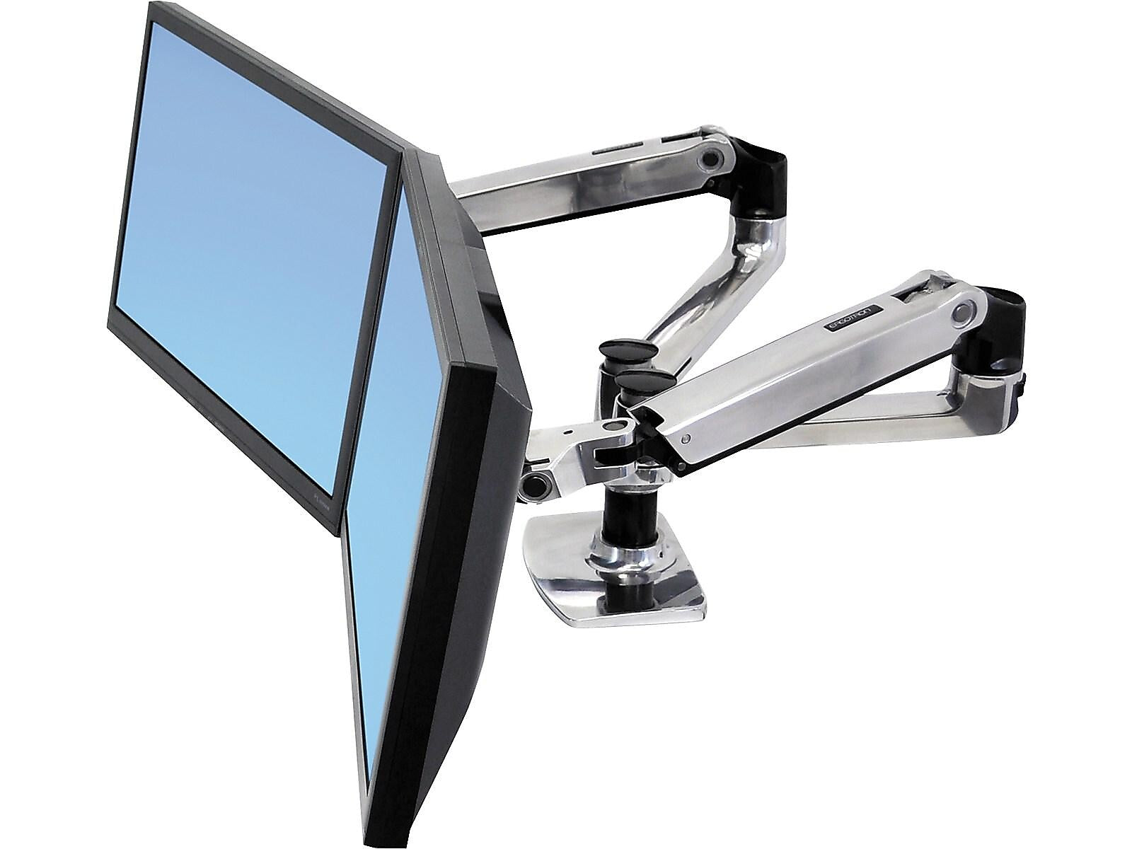 Ergotron LX Dual Side-by-Side Monitor Arm, Up to 27" Monitor, Black (45-245-026)