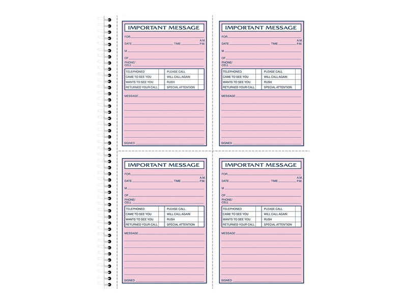 Adams Phone Message Pad, 5.5" x 3.8", Ruled, Pink, 50 Sheets/Pad (SC1184D)
