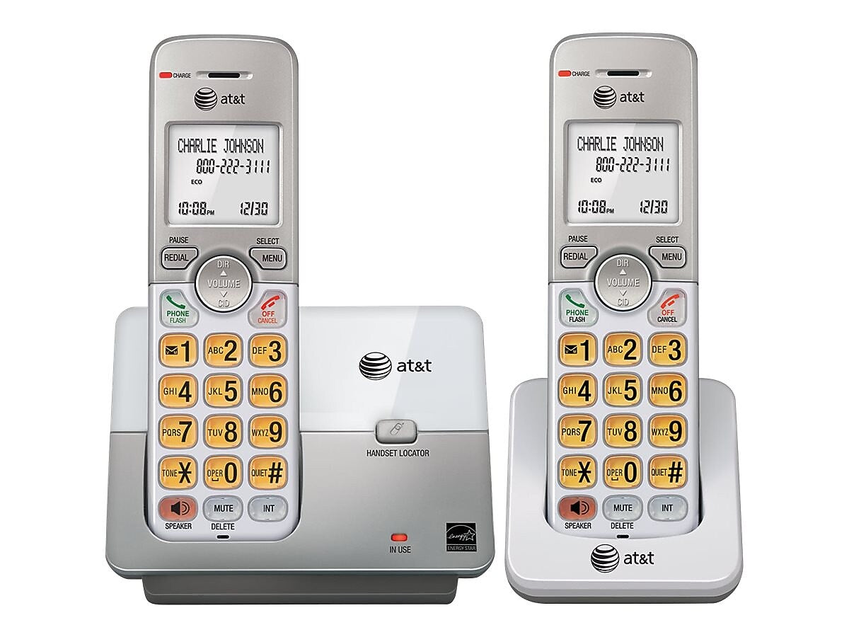 AT&T 2-Handset Cordless Telephone, Gray/Silver (EL51203)