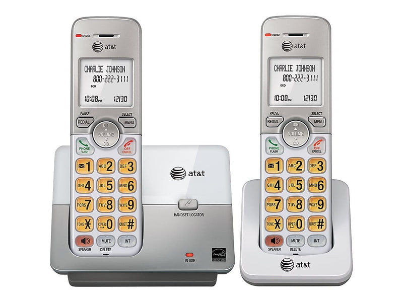 AT&T 2-Handset Cordless Telephone, Gray/Silver (EL51203)