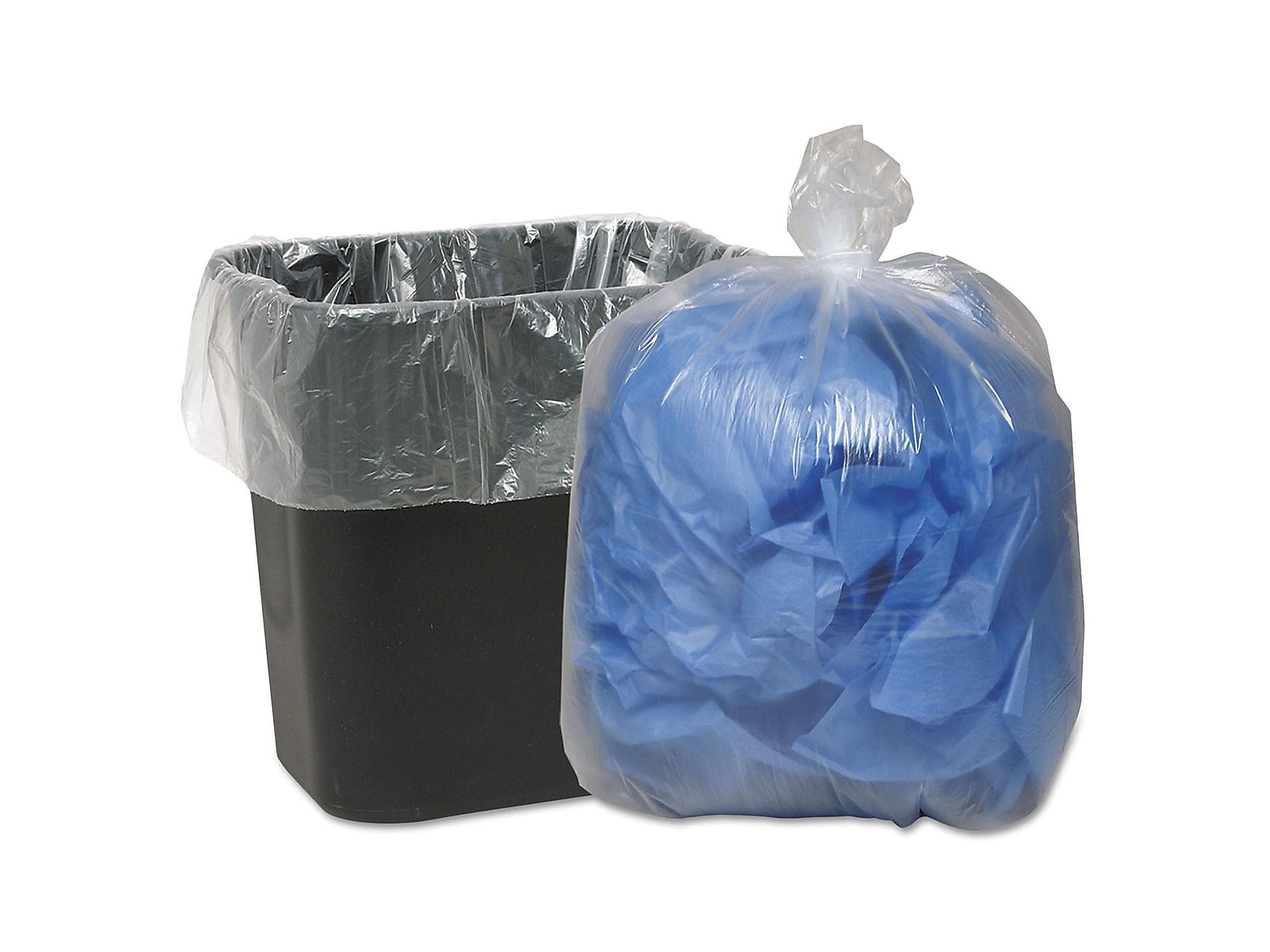 Classic 10 Gallon Industrial Trash Bag, 23" x 24", Low Density, 0.6 mil, Clear, 500 Bags/Box (WBI242315C)