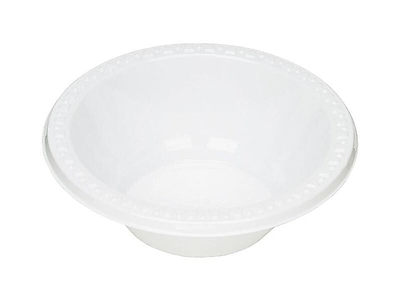 Table Mate Plastic Standard Bowls, 12 oz., White, 125/Pack (TBL-12244-WH)