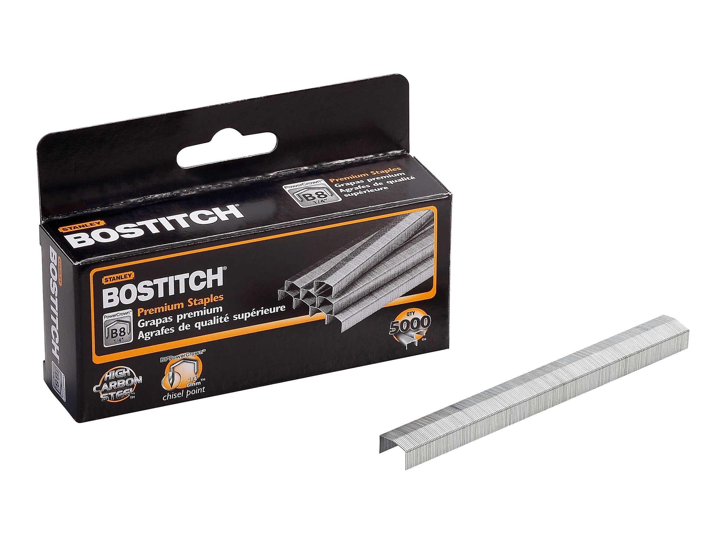 Bostitch PowerCrown 1/4" Leg Length Staples, 5000 Staples/Box (STCRP21151/4)