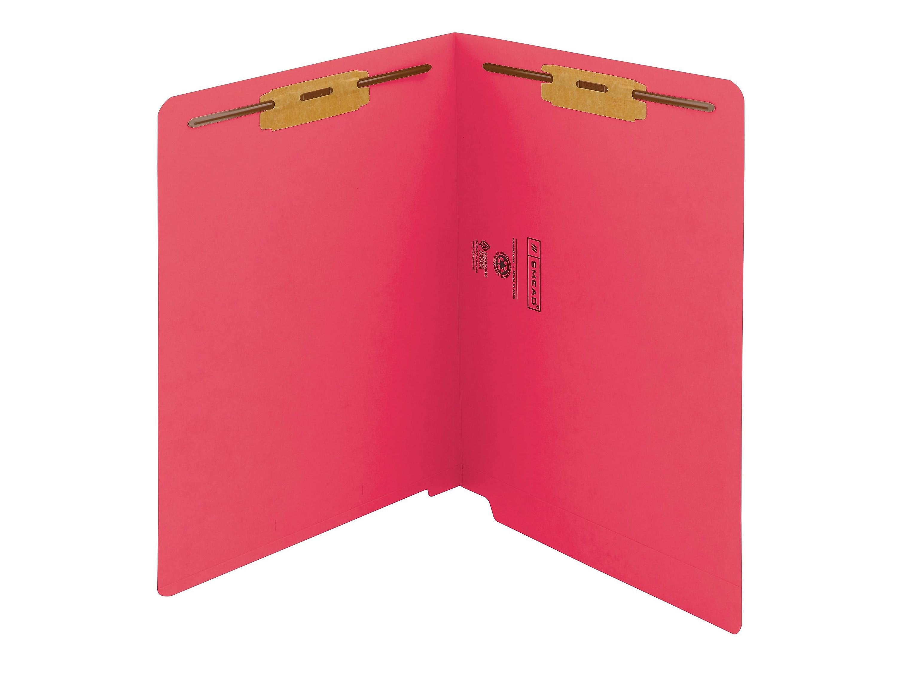 Smead End Tab Classification Folders, Shelf-Master Reinforced Straight-Cut Tab, Letter Size, Red, 50/Box (25740)