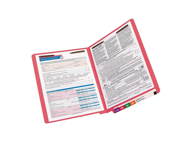 Smead End Tab Classification Folders, Shelf-Master Reinforced Straight-Cut Tab, Letter Size, Red, 50/Box (25740)
