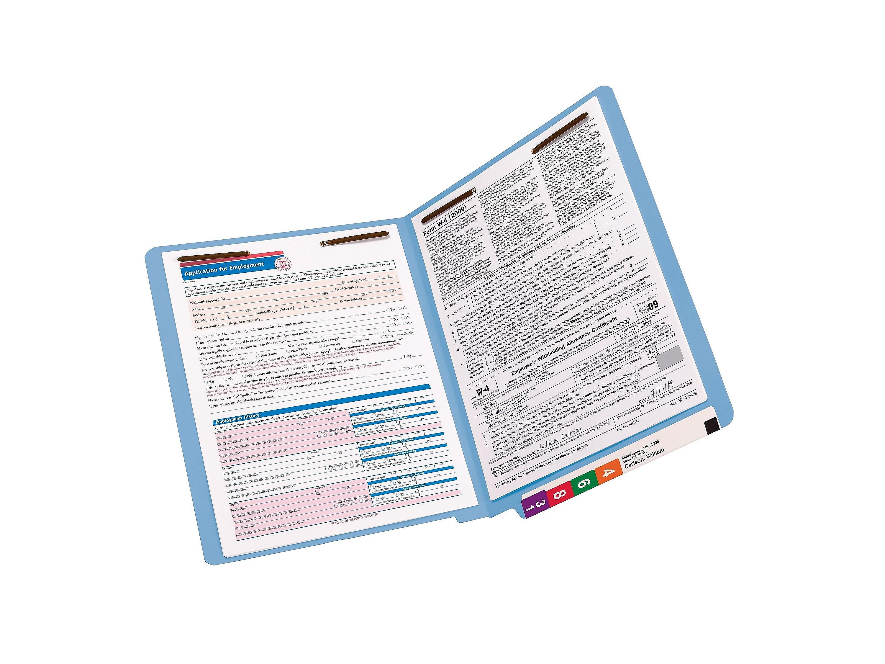 Smead Shelf-Master Recycled Reinforced Classification Folder, 3/4" Expansion, Letter Size, Blue, 50/Box (25040)