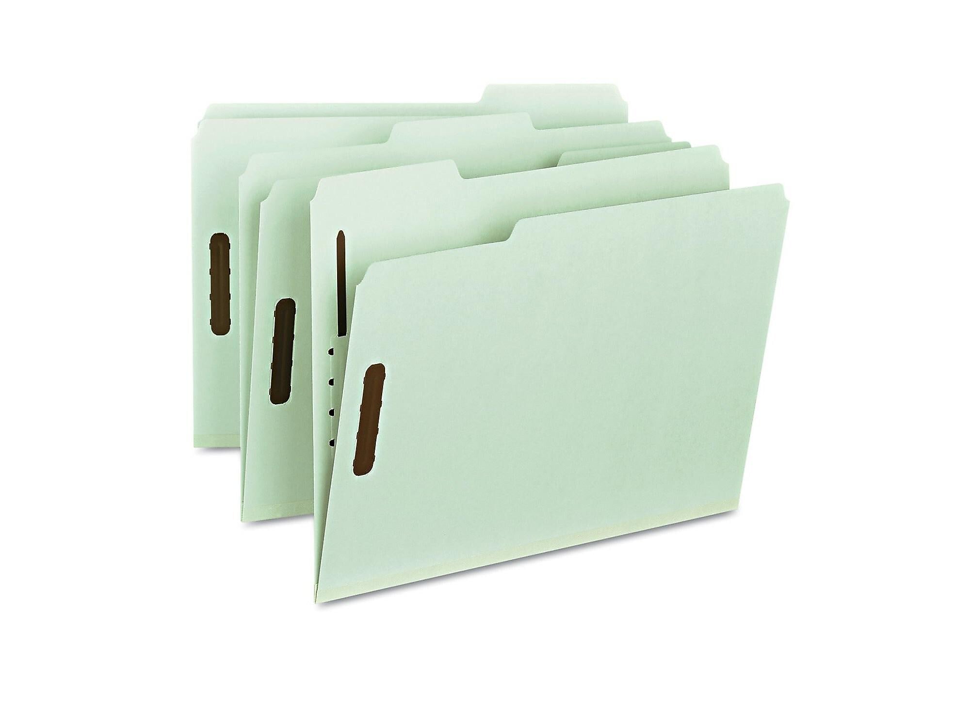 Smead 100% Recycled Pressboard Classification Folders, Letter Size, Gray/Green, 25/Box (15003)
