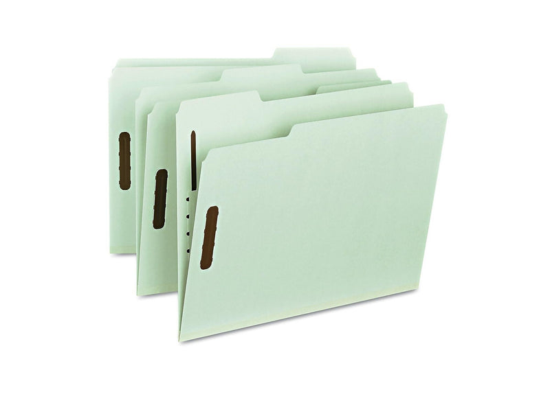 Smead 100% Recycled Pressboard Classification Folders, Letter Size, Gray/Green, 25/Box (15003)